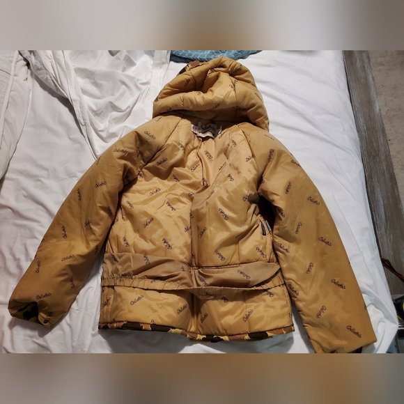 VTG CABELAS M USA GoreTex Frogskin Camo Mens Hooded Hunting Puffer Jacket Coat - Picture 9 of 10